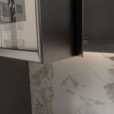 Kalite  2.4m Matte Black Aluminum Furniture Profile For Wardrobe Cabinet Door Glass Fabrika