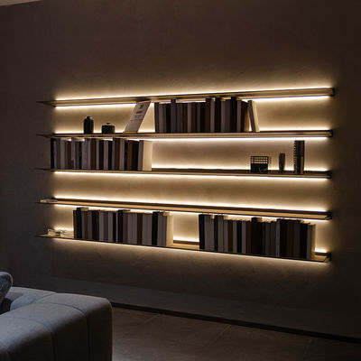 L şeklindeki Alüminyum Ev Mobilyaları LED Işık Yüzen Raflar 100cm 120cm