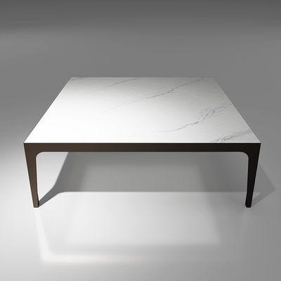 Minimalist White Rock Slab Çay Masası Oturma Odası Mobilyaları 1200*1200*400MM
