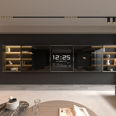 Alüminyum Lüks Modern Televizyon Standı Yüzen Duvar Montajlı Minimalist Salon Mobilyaları